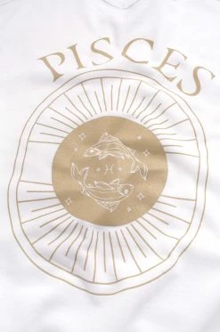 MSLOLA Sweaters Pisces Zodiac Crewneck Sweatshirt - White