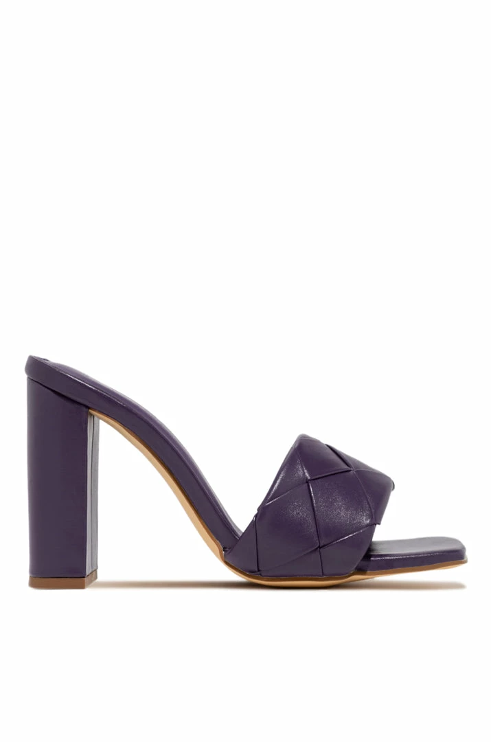 LILIA Shoes Worth The Wait Block High Heel Mules - Purple