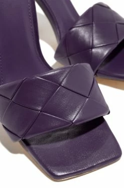 LILIA Shoes Worth The Wait Block High Heel Mules - Purple