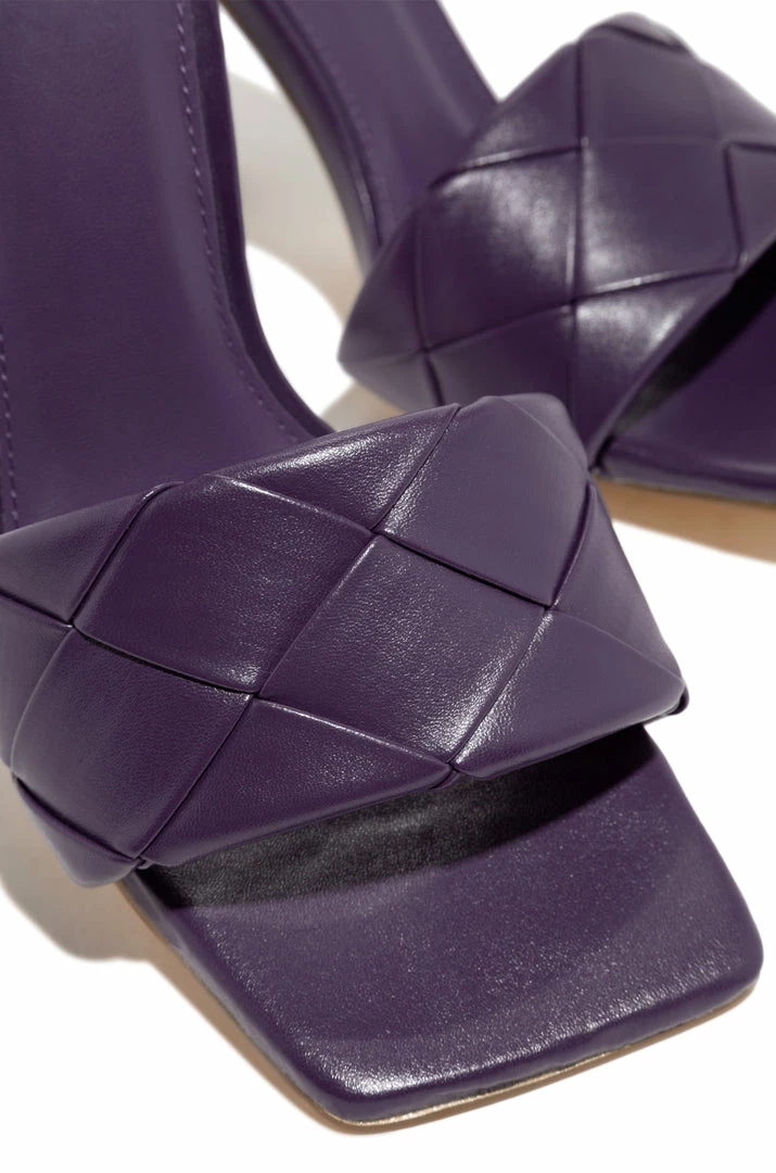 LILIA Shoes Worth The Wait Block High Heel Mules - Purple