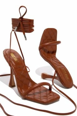 SOME Britney Lace Up Heels - Mocha