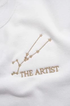 MSLOLA Sweaters Taurus Zodiac Crewneck Sweatshirt - White