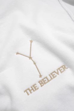 MSLOLA Cancer Zodiac Crewneck Sweatshirt - White