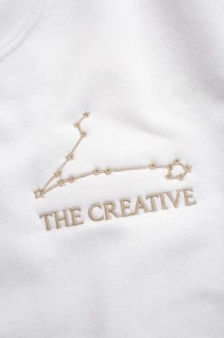 MSLOLA Sweaters Pisces Zodiac Crewneck Sweatshirt - White