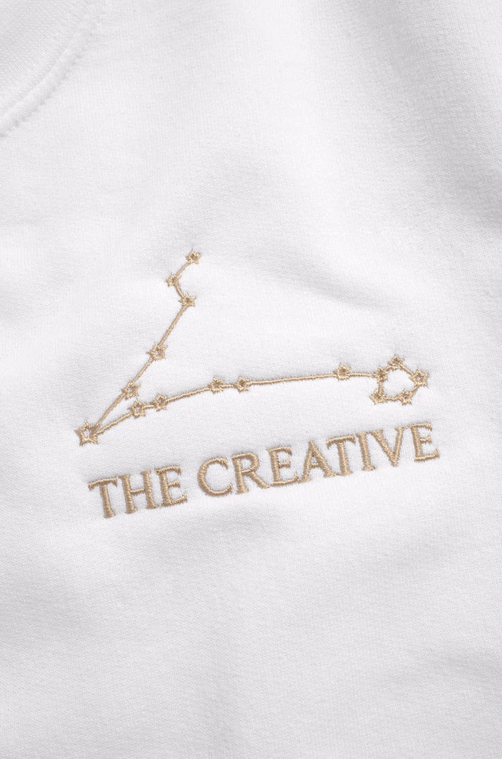 MSLOLA Sweaters Pisces Zodiac Crewneck Sweatshirt - White