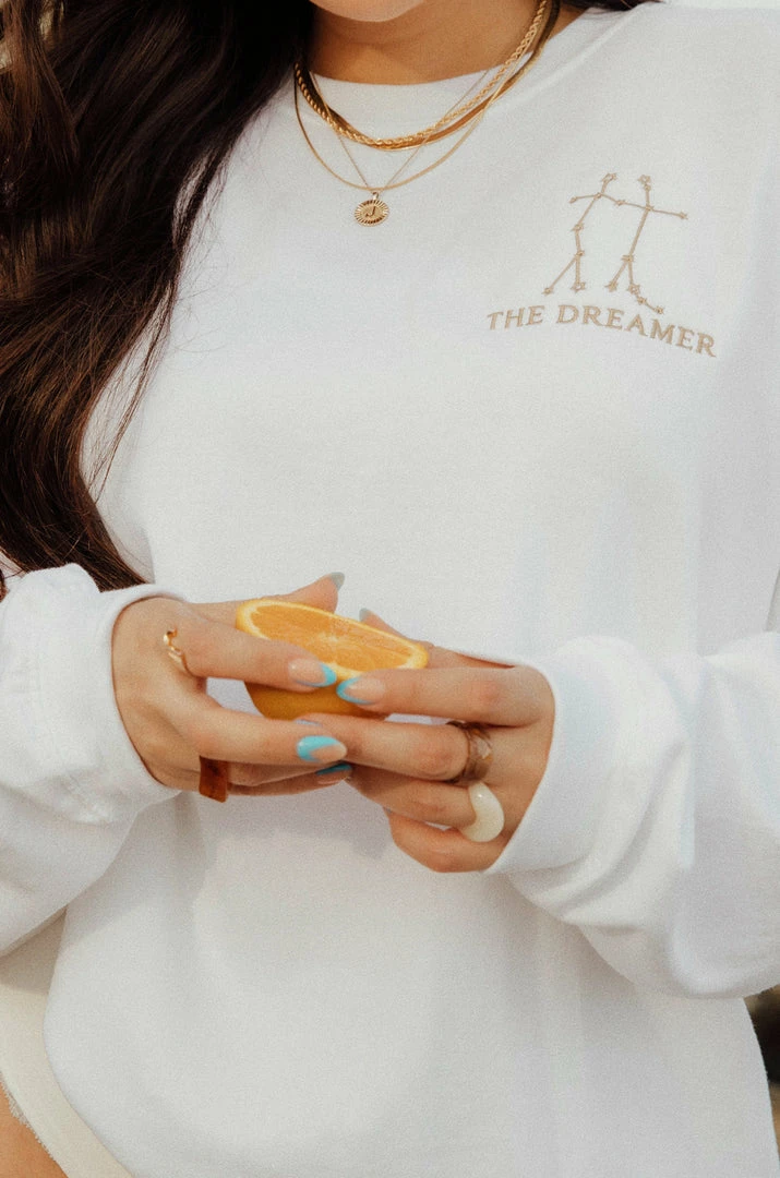 MSLOLA Sweaters Gemini Zodiac Crewneck Sweatshirt - White