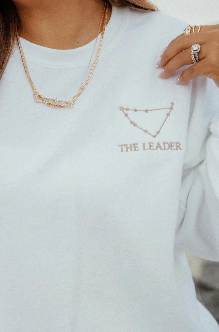 MSLOLA Capricorn Zodiac Crewneck Sweatshirt - White Sweaters