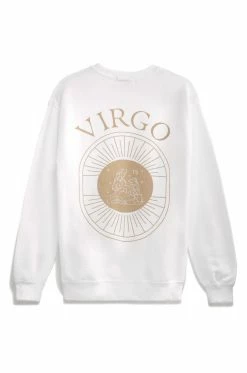 MSLOLA Sweaters Virgo Zodiac Crewneck Sweatshirt - White