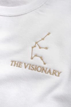 MSLOLA Aquarius Zodiac Crewneck Sweatshirt - White