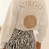 MSLOLA Sweaters Virgo Zodiac Crewneck Sweatshirt - White