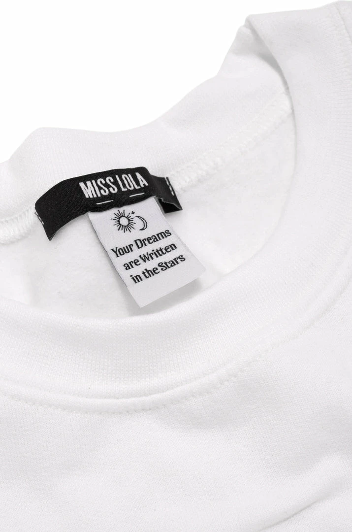 MSLOLA Sweaters Pisces Zodiac Crewneck Sweatshirt - White