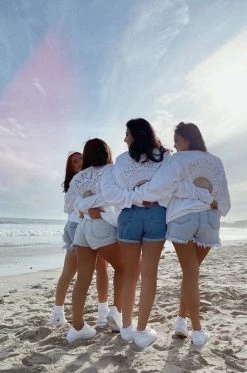 MSLOLA Aquarius Zodiac Crewneck Sweatshirt - White